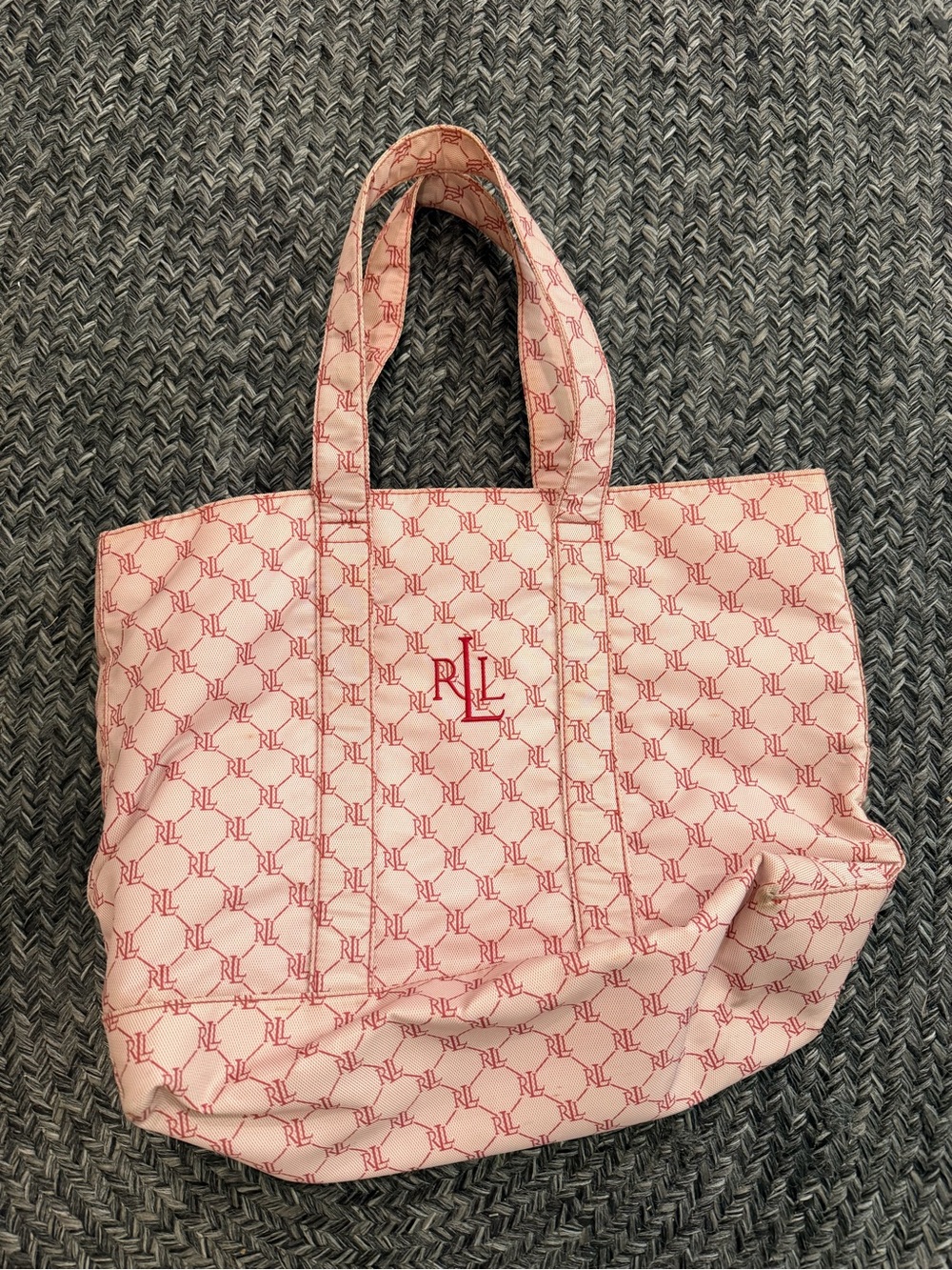 Ralph Lauren Pink RL Monogram Canvas Tote